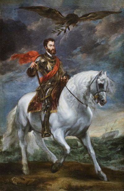 Rytterportrett av keiser Charles V, 1621-27 (olje på lerret) av Anthony van Dyck