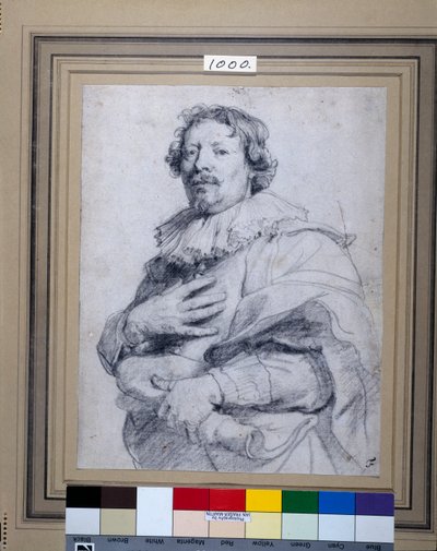 Gaspard de Crayer (svart kritt på hvitt papir) av Anthony van Dyck