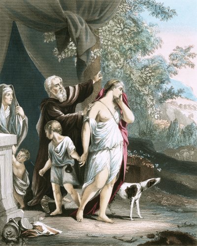 Hagar og hennes sønn drar bort av Anthony van Dyck