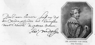 Van Dycks håndskrift og signatur, 14. august 1636 av Anthony van Dyck