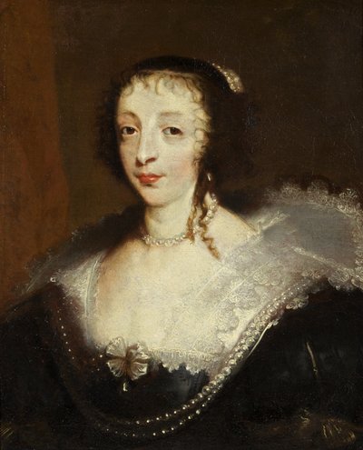 Henrietta Maria, dronning av Charles I, ca. 1630 (olje på lerret) av Anthony van Dyck