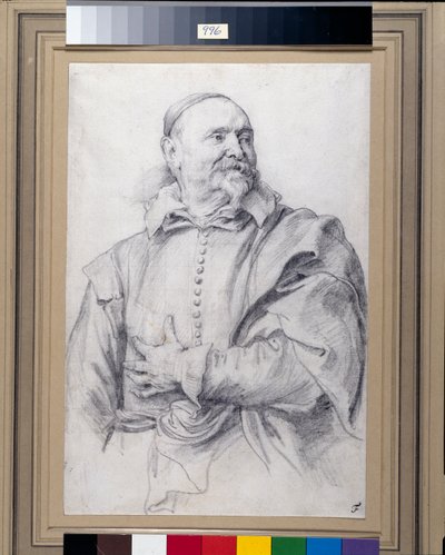 Jan Snellincx (svart kritt på hvitt papir) av Anthony van Dyck