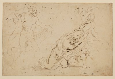 Junos hevn på Callisto, ? - studie av en mann og en kvinne angrep en annen kvinne, 1621-c.1623 av Anthony van Dyck
