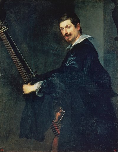 Mann med lutt, portrett av musikeren Jacob Gaultier, en lutenist ved det engelske hoffet av Anthony van Dyck