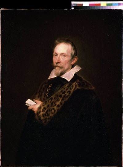 ""Portrett av diplomaten og intellektuellen Jan Van der Wouver (Waverius) (1574-1636)"" Maleri av Antoine van Dyck (eller Athony eller Antoon, Anton eller Anthonis av Anthony van Dyck