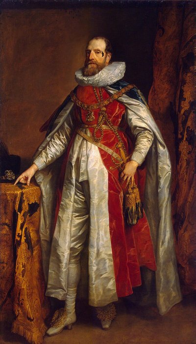 Portrett av Henry Danvers, 1. jarl av Danby 1573-1644, i kapper som Ridder av strømpebåndet, slutten av 1630-årene av Anthony van Dyck
