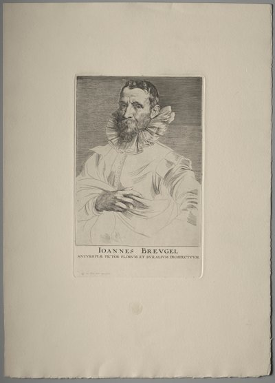 Portrett av Jan Brueghel. av Anthony van Dyck