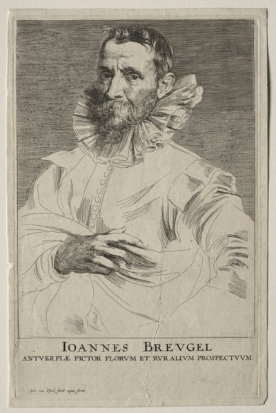Portrett av Jan Brueghel. av Anthony van Dyck
