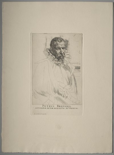 Portrett av Pieter Brueghel. av Anthony van Dyck