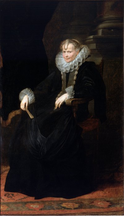 Portrett av damemedlem av familien Spinola Hun har på seg en jordbærkrage. Maleri av Anonie Van Dyck (1599-1641) 1621-1623 Søn. 200x116 cm Berlin, Staatliche Museen zu Berlin, GemaldeGallery av Anthony van Dyck