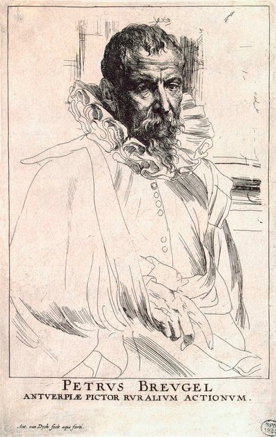 Portrett av kunstneren Pieter Bruegel den yngre, 1564-1636, tidlig på 1600-tallet av Anthony van Dyck