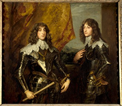 Portretter av prinsene Palatins, Charles Louis I (1617-1680) og Robert (1619-1682) sønn av kongen av Boheme Frederic V. Maleri av Anton (Antoon eller Anthony) van Dyck (1599-1641) av Anthony van Dyck