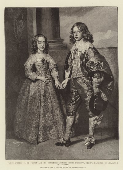 Prins William II av Orange og hans forlovede, prinsesse Marie Henrietta Stuart, datter av Charles I av England av Anthony van Dyck