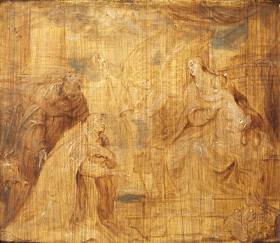 Jomfru og barn med en biskopgiver og Saint Anthony Abbed, 1628-32 av Anthony van Dyck