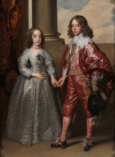 William II, Prince of Orange, og hans brud, Mary Stuart Dobbeltportrett av Willem II (1626-1650), prins av Oransje og prinsesse Mary Stuart (1631-1660), senere prinsesse Royal av Anthony van Dyck