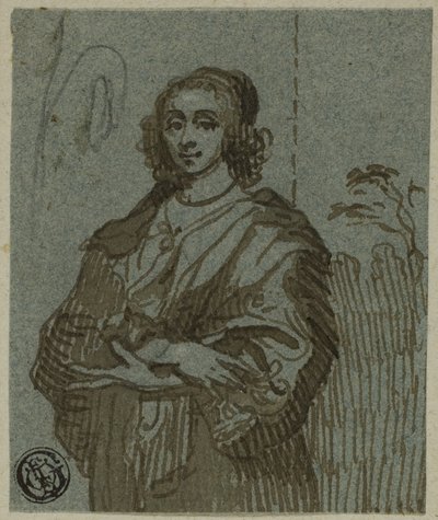 Kvinne tre-kvarts lengde med korslagte armer av Anthony van Dyck