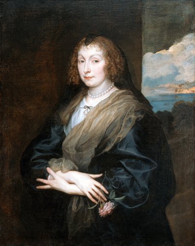 Kvinne med en rose av Anthony van Dyck