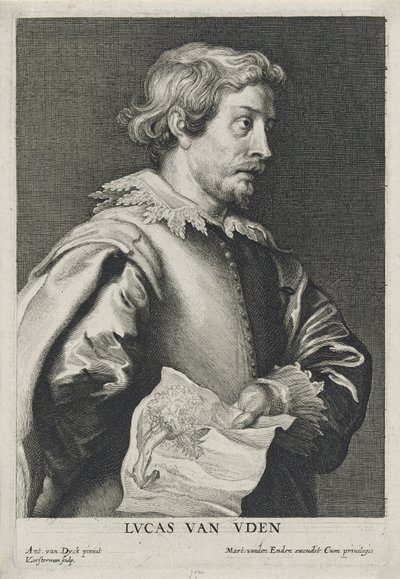 Lucas van Uden, 1630-1640 etsning av Lucus Vorsterman (1595-1675) (etsing med gravering på lagt papir) av Anthony van after Dyck