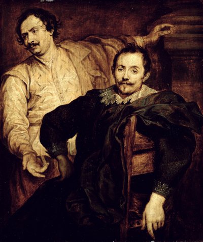 Dobbeltportrett av de Wael-brødrene Lucas (1591-1661) og Cornelis (1592-1667) av Anthony van studio of Dyck