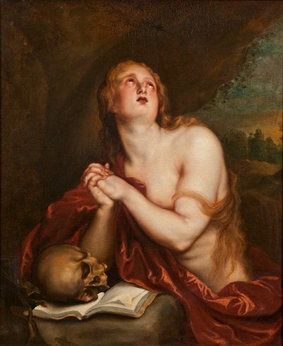 Den angrende St. Maria Magdalena, ca. 1630-40 av Anthony van workshop of Dyck