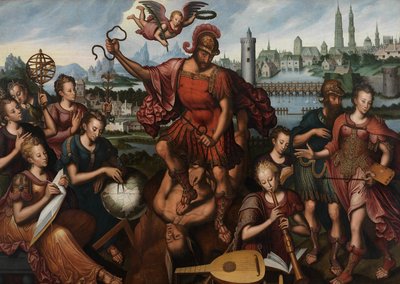 Mars, omgitt av kunst og vitenskap, erobrer uvitenhet av Anthuenis (1536 1613) Claeissins or Claeissens