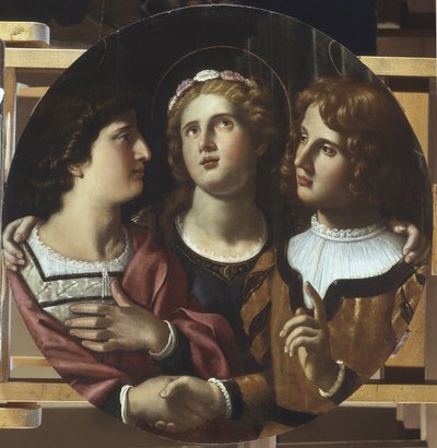 St. Cecilia mellom St. Tiburtius og Valerianus av Antiveduto Gramatica