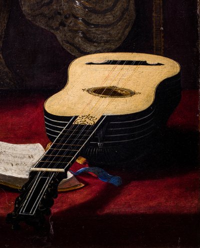 Theorbo-spiller (detalj) av Antiveduto Gramatica