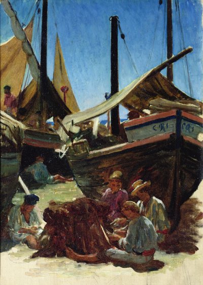 Anzio, havnen av Antoine Auguste Ernest Herbert or Hebert