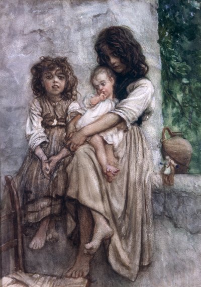 Unge jenter fra Ischia av Antoine Auguste Ernest Herbert or Hebert