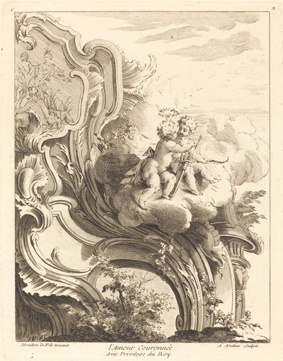 Amor kronet, 1736. av Antoine Aveline