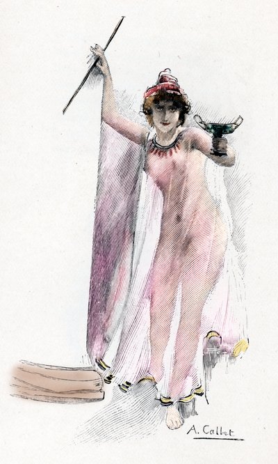 Odyssee d'Homere: "Circe la magicienne"" (Heksen Circe) Illustrasjon av Antoine Calbet (1860-1944) for "L'odyssee" av den greske poeten Homere (Odyssey av Homer) 1897 Privat samling av Antoine Calbet