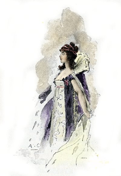 Portrett av Desiree Clary (1777-1860) Dronning av Sverige i 1818 (Portrett av dronningen av Sverige Desire Clary i 1818) Tegning av Antoine Calbet henter fra "Napoleon et les femmes" av Masson av Antoine Calbet