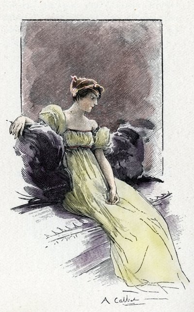 Portrett av Josephine de Beauharnais (1763-1814) på tidspunktet for hans møte med Napoleon Bonaparte (1769-1821) rundt 1795 (Portrett av Josephine de Beauharnais like før hennes ekteskap med Napoleon Bonaparte av Antoine Calbet
