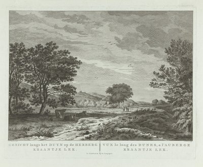 Sanddynelandskap med en vandrefamilie Utsikt langs sanddynen på vertshuset Kraantje Lek / Vue le long des dunes, a l'auberge Kraantje Lek (tittel på objekt) av Antoine Cardon