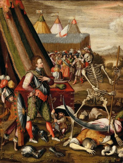 Prinsens dialog med døden. Allegori om krigens gru, 1540-tallet. av Antoine Caron