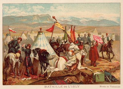 Slaget ved Isly, Marokko, 1844 (chromolitho) av Antoine Charles Horace Vernet