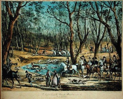 Jakt i skogen ved Meudon, 29. mars 1819 av Antoine Charles Horace Vernet