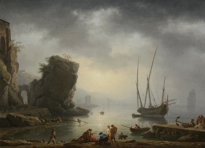 Middelhavet kystscene, 1746 av Antoine Charles Horace Vernet