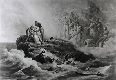 Familien Bertrands farvel, St. Helena, ca. 1821-36 av Antoine Charles Horace Vernet