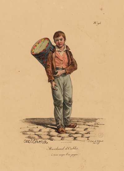 Konditorselgeren, nummer 94 fra The Cries of Paris-serien, gravert av Francois Seraphin Delpech (1778-1825) av Antoine Charles Horace Vernet