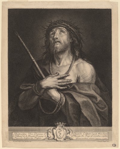 Kristus som sorgens mann av Antoine Coypel, finished in engraving by Charles Simonneau