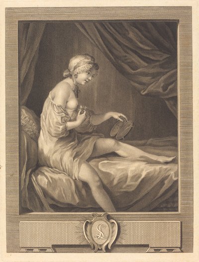 Rosebud-sammenligningen av Antoine Francois Dennel after Gabriel Jacques de Saint Aubin