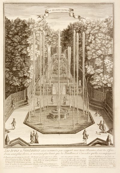 De tre fontenene, Versailles, 1714 av Antoine Herriset