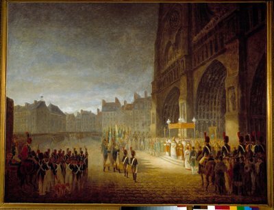 Flaggenes velsignelse på torget til katedralen Notre Dame de Paris i 1804 Maleri tilskrevet Antoine Jean Gros (1771-1835) 1800-tallets søn. 1,1x1,46 m Paris, Musee Carnavalet av Antoine Jean (attr. to) Gros