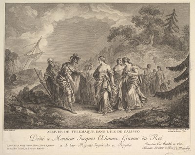 Ankomst av Telemachus til øya Calypso av Antoine Jean Duclos