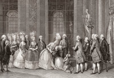 Marie Antoinette besucht von der Familie Bellegarde von Antoine-Jean Duclos