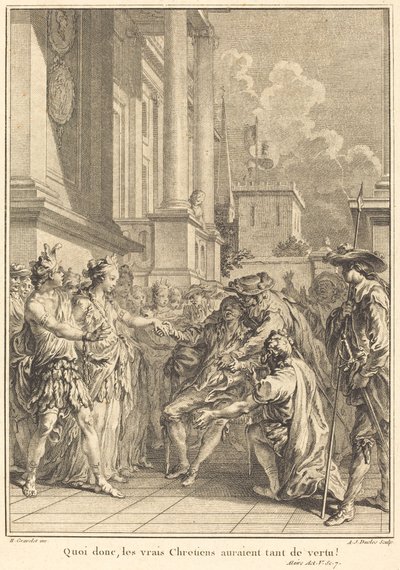 Hva da, sanne kristne ville ha så mye dyd! av Antoine Jean Duclos after Hubert François Gravelot