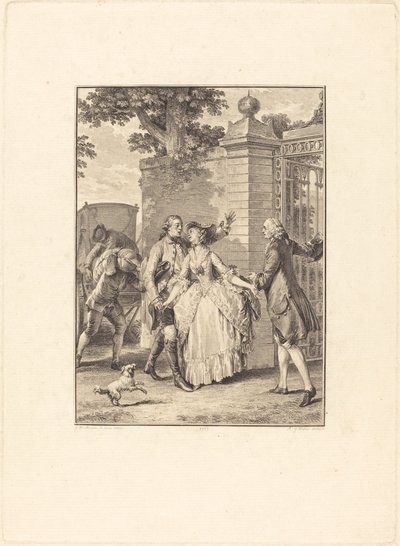 Vakre sjelers tillit av Antoine Jean Duclos after Jean Michel Moreau