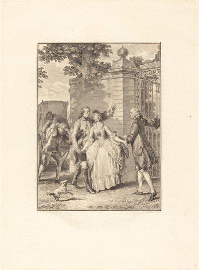 Vakre sjelers tillit av Antoine Jean Duclos after Jean Michel Moreau