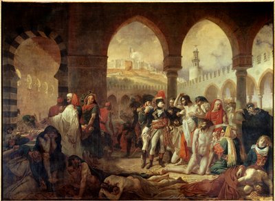 Kampanje (ekspedisjon) av Egypt (1798-1801): "" Napoleon Bonaparte (1769-1821) Besøker Pestiferes of Jaffa den 11/03/1799"" Maleri av Antoine Jean Gros (1771-1835) 1804 Søn. 5,23x7,15 m - Egypts felttog (1798-1801): Napoleon Bonaparte (1798-1801) 6 av Antoine Jean Gros